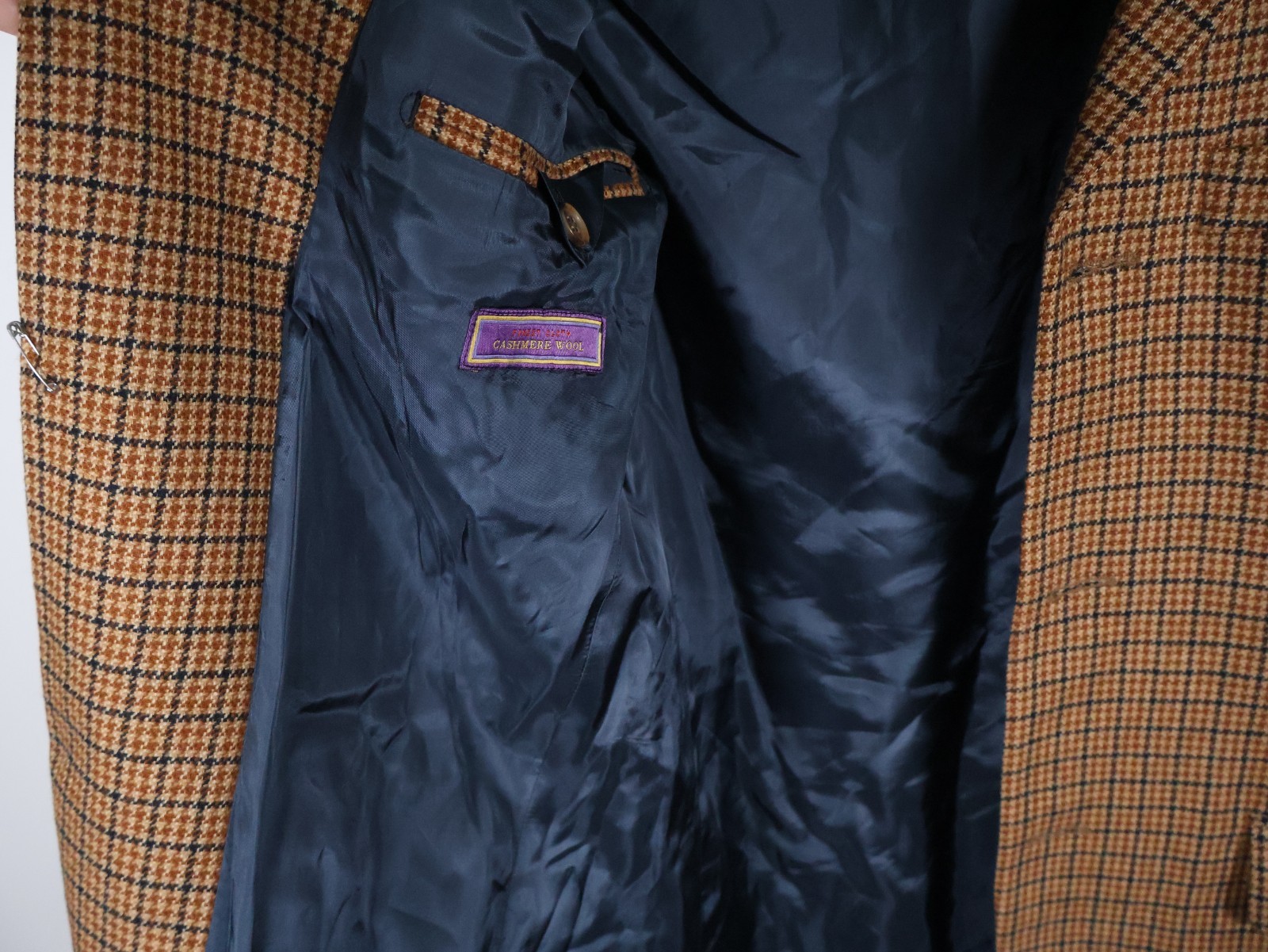 Strellson Cashmere Wool Sport Coat Men’s 40 Brown Houndstooth 3 Button Jacket