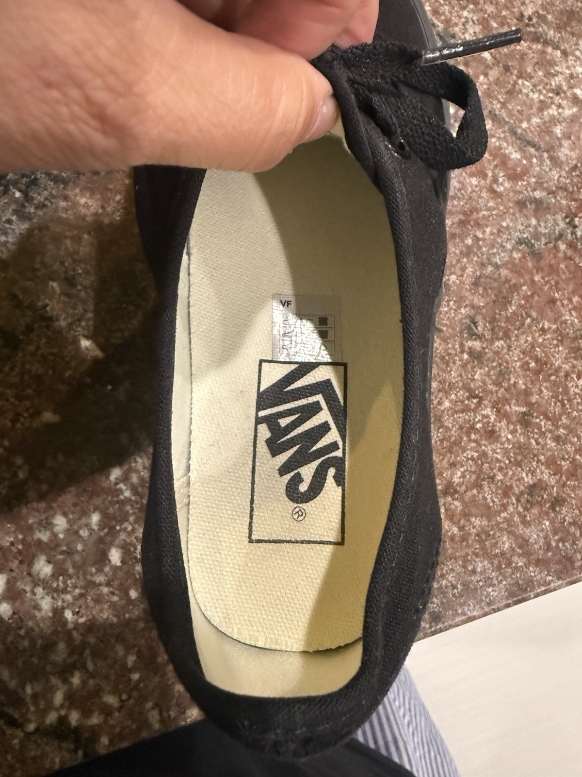 VANS Black Canvas Lace-Up Sneakers US 3.5 EU 34.5 Round Toe