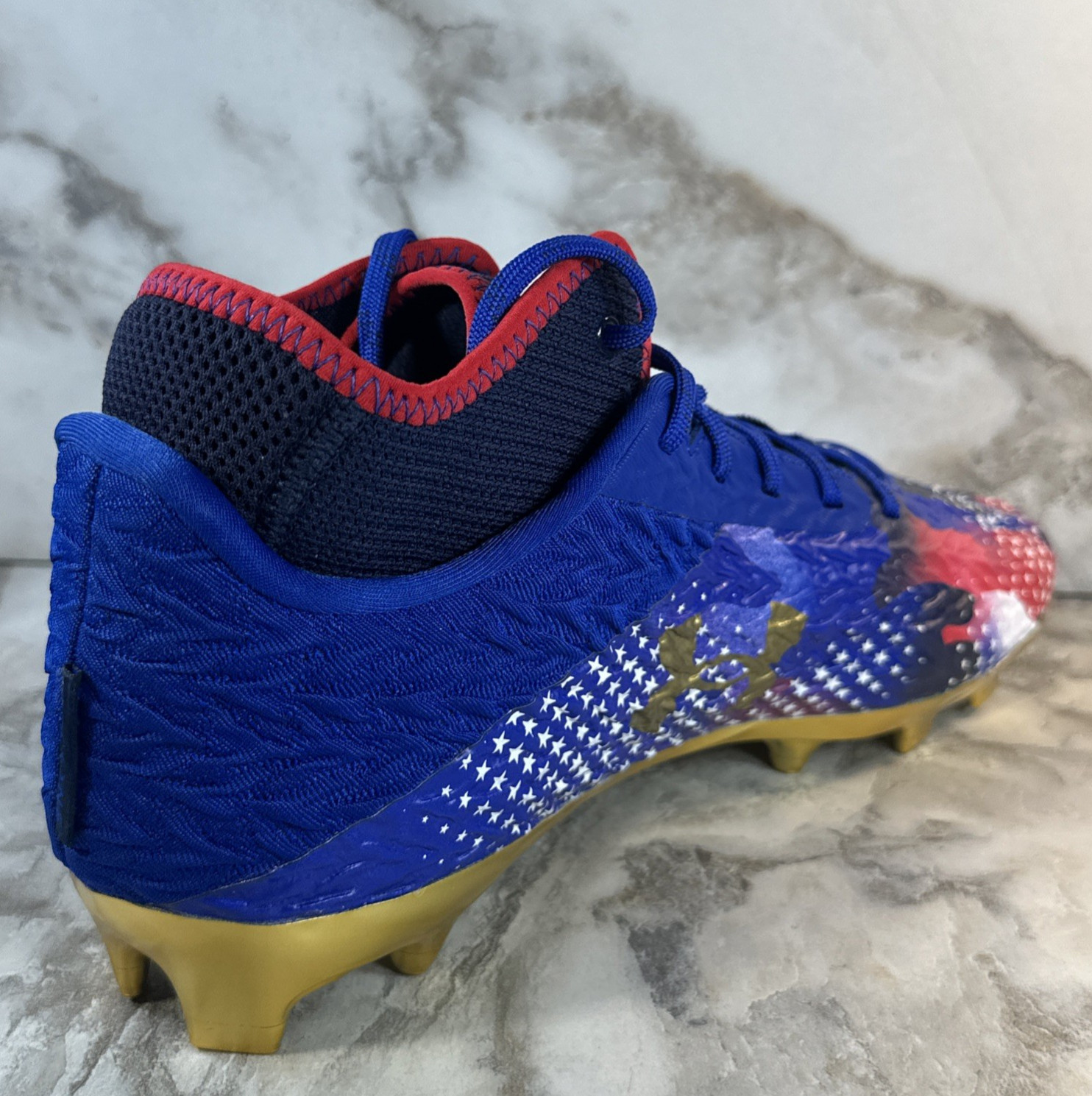 Under Armour Spotlight Clone 4 MC USA Mens SZ 12 Football Cleats 3027296-400 New