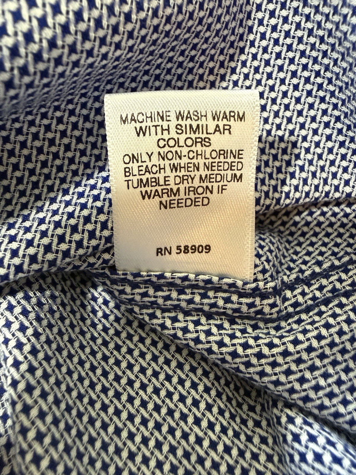 Murano Liquid Luxury Men’s Slim Fit Button-Up Shirt Blue Geometric Size S