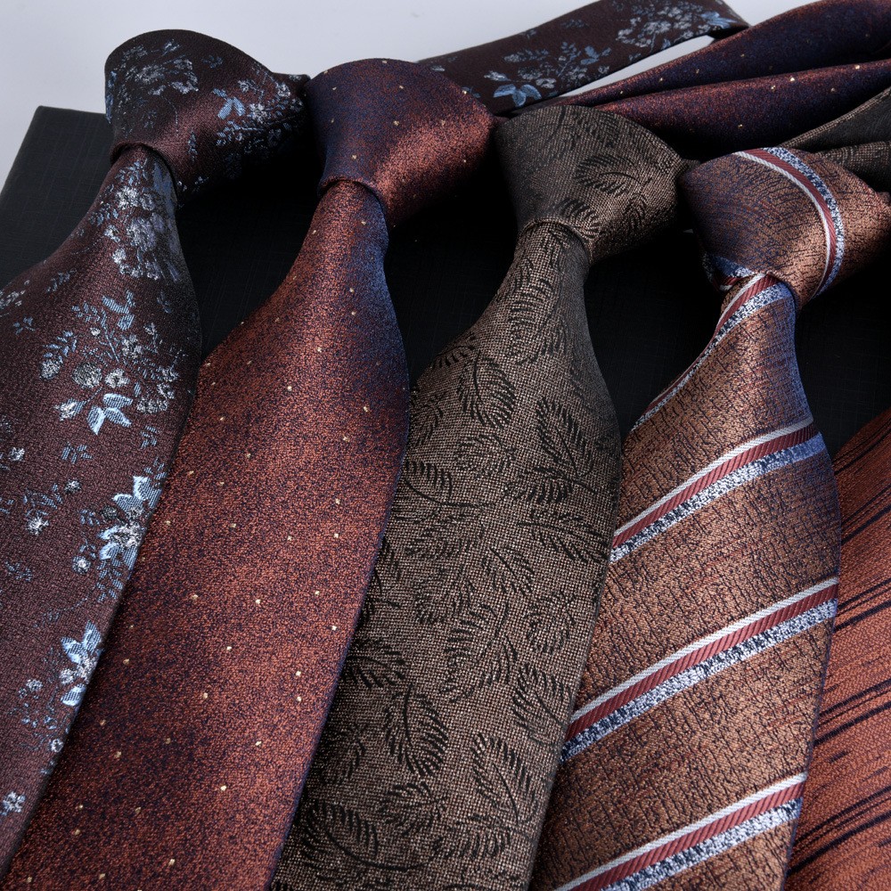 Men’s 8cm Striped Jacquard Tie Groomsmen Classic Necktie Formal Prom Wedding