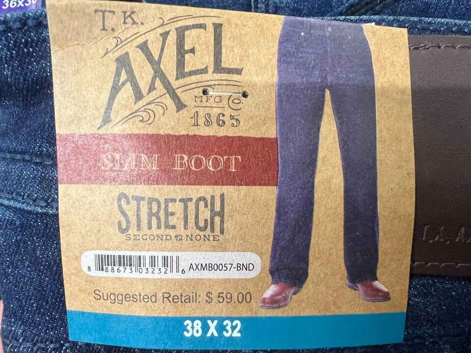 T.K. Axel Slim Boot Cut Stretch Denim Jeans, Dark Wash (BONDI) *CHOOSE SIZE*
