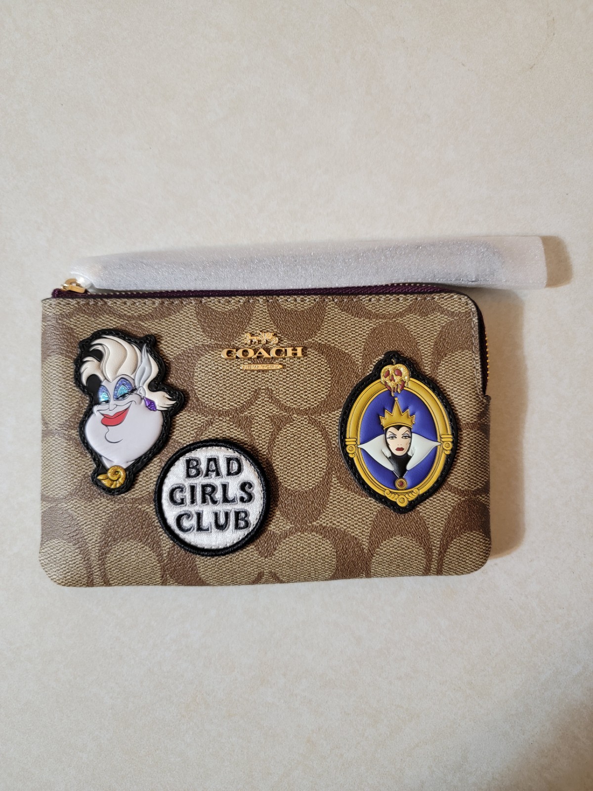 Disney x Coach Signature Canvas Villains Ursula Evil Queen Snow White Wristlet