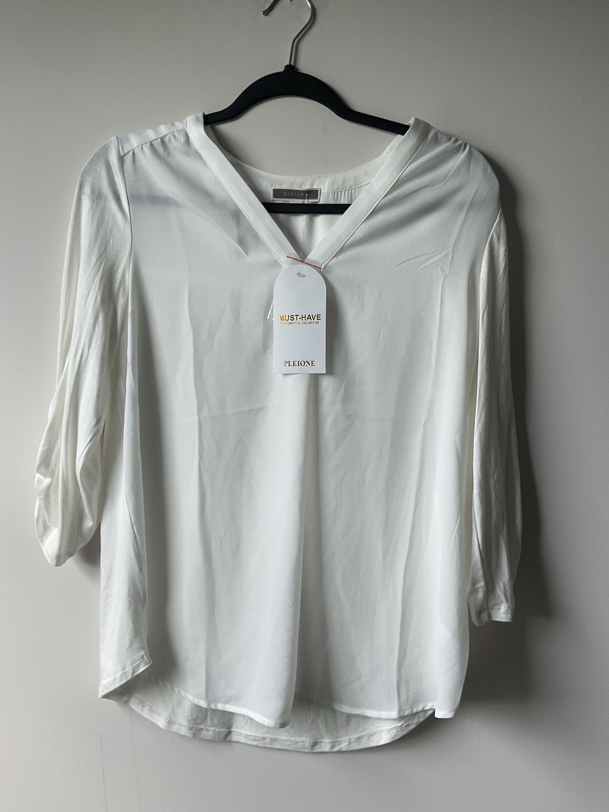NWT Pleione Off White Wear To Work Blouse Sheer Sz S