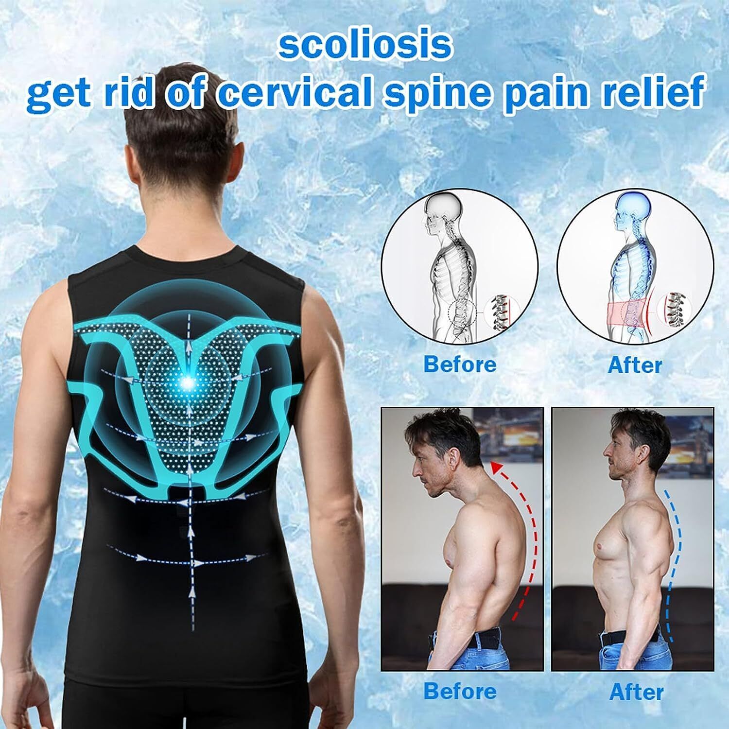 2024 New Version Ionic Shaping Vest, Comfortable and Breathable Ice-Silk Fabric