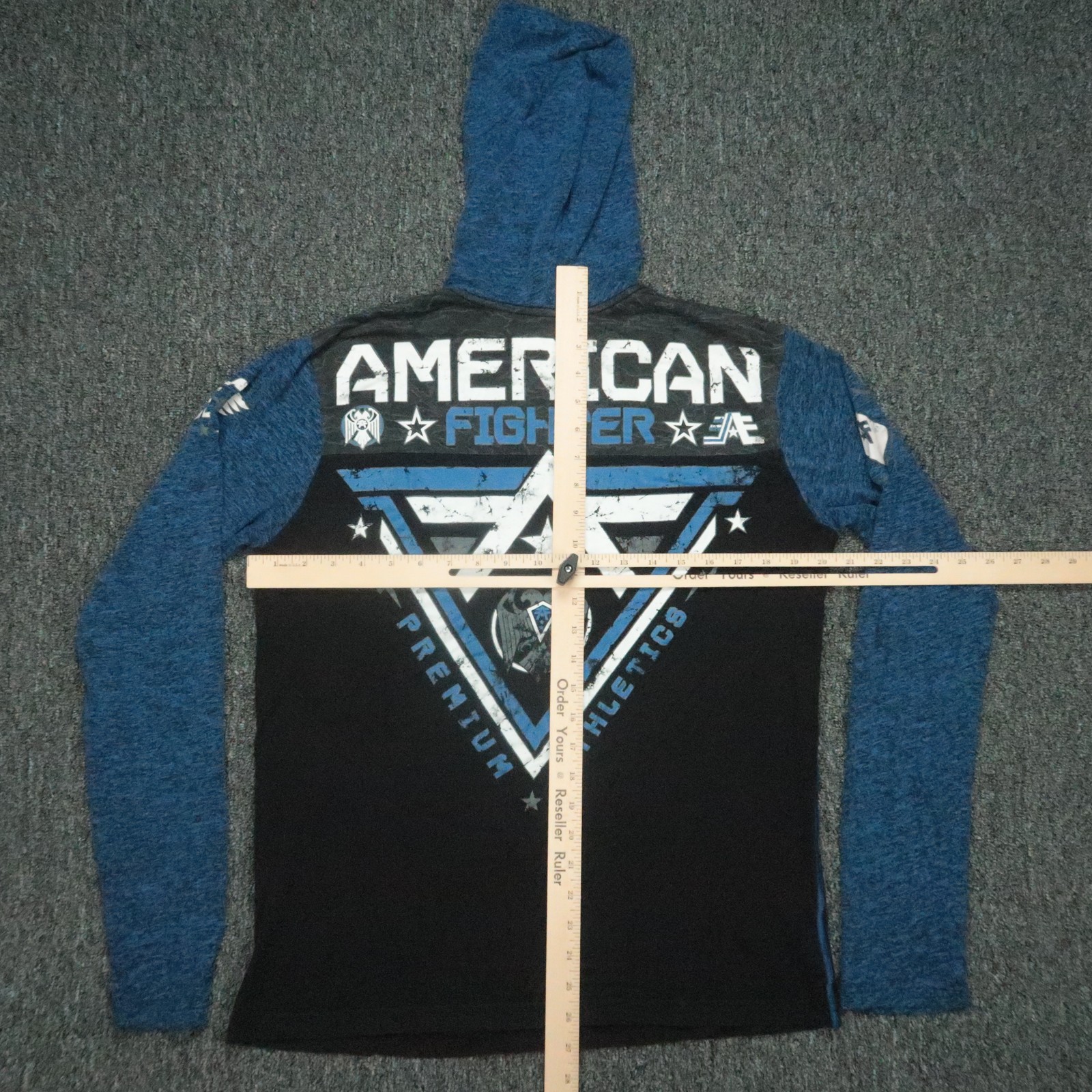 American Fighter Hoodie Mens Medium Blue Long Sleeve Athletic MMA Pullover