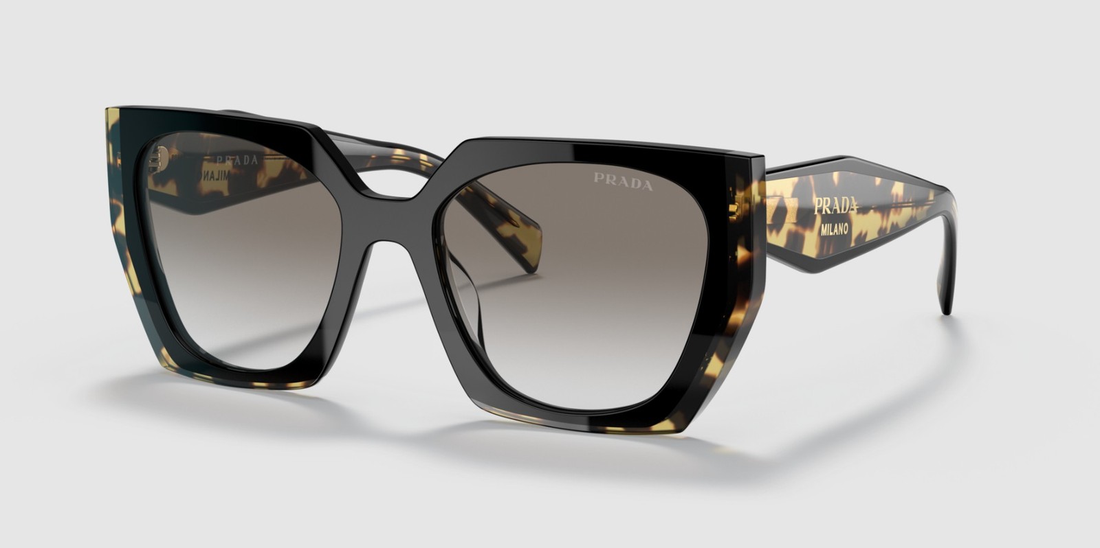 PRADA PR 15WS 3890A7 Black Medium Tortoise Grey Gradient 54mm Women’s Sunglasses