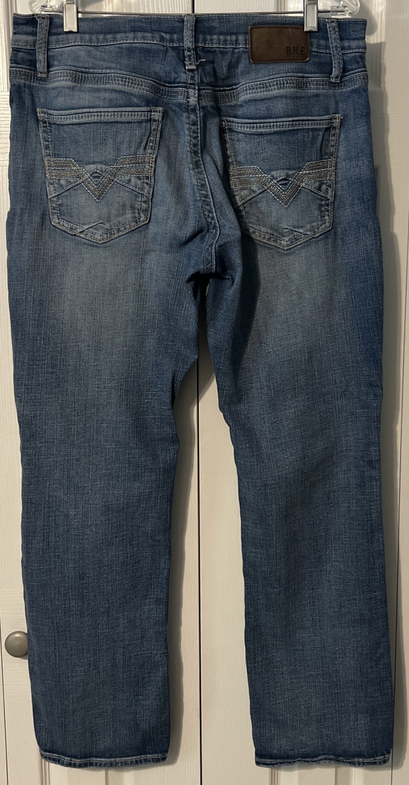 BKE Jake Straight Stretch Mid Rise Medium Wash Blue Jeans Men’s Size 34×32