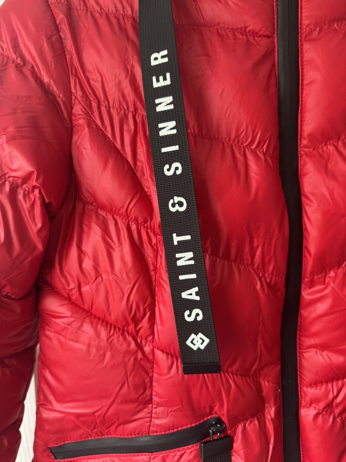 Saint & Sinner Red Puffer Jacket Size Uk 10 New Without Tags Women’s Clothing