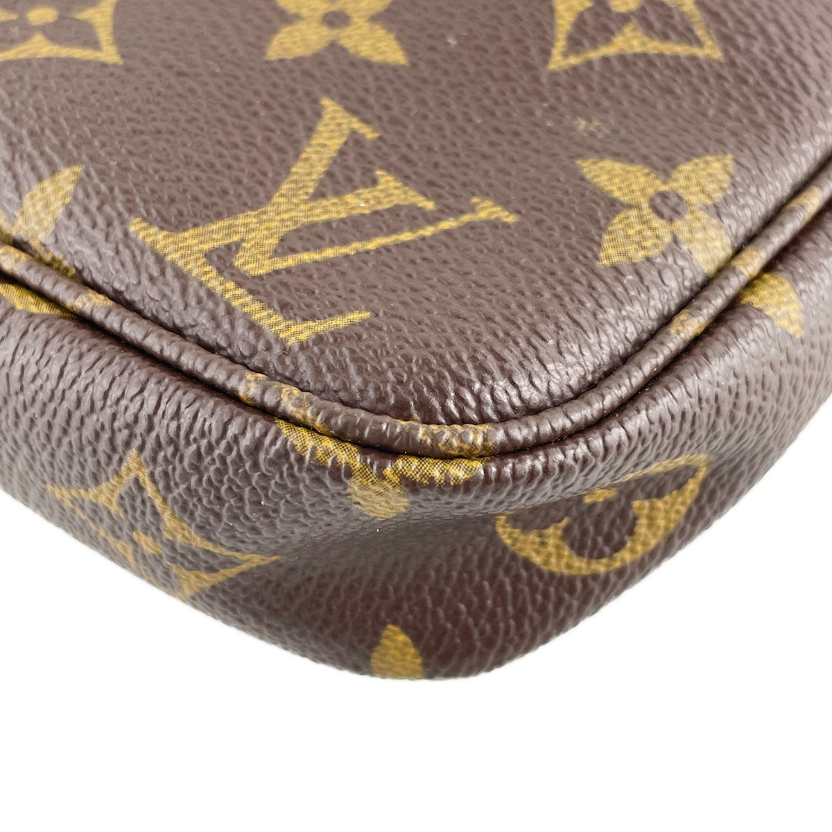 Louis Vuitton Monogram Pochette Accessoires Leather Fabric Brown Handbag 4742