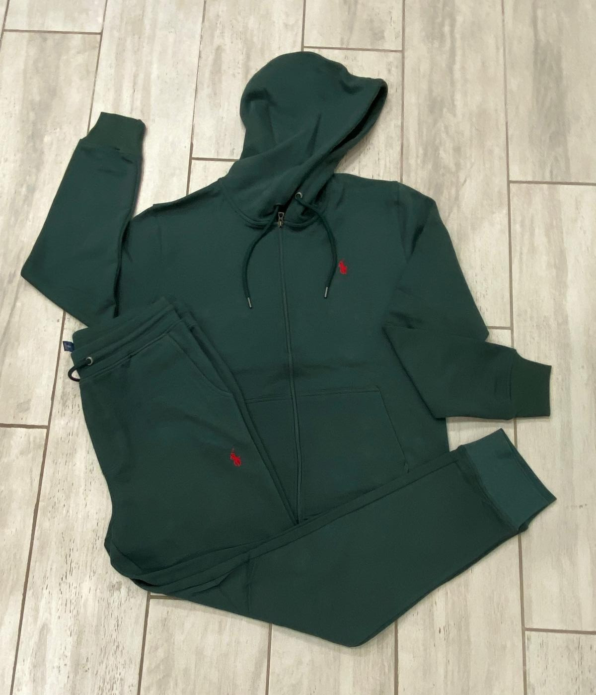 Polo Ralph Lauren Men’s Full Tracksuit Set Hoodie & Jogger Pants Green S-3XL