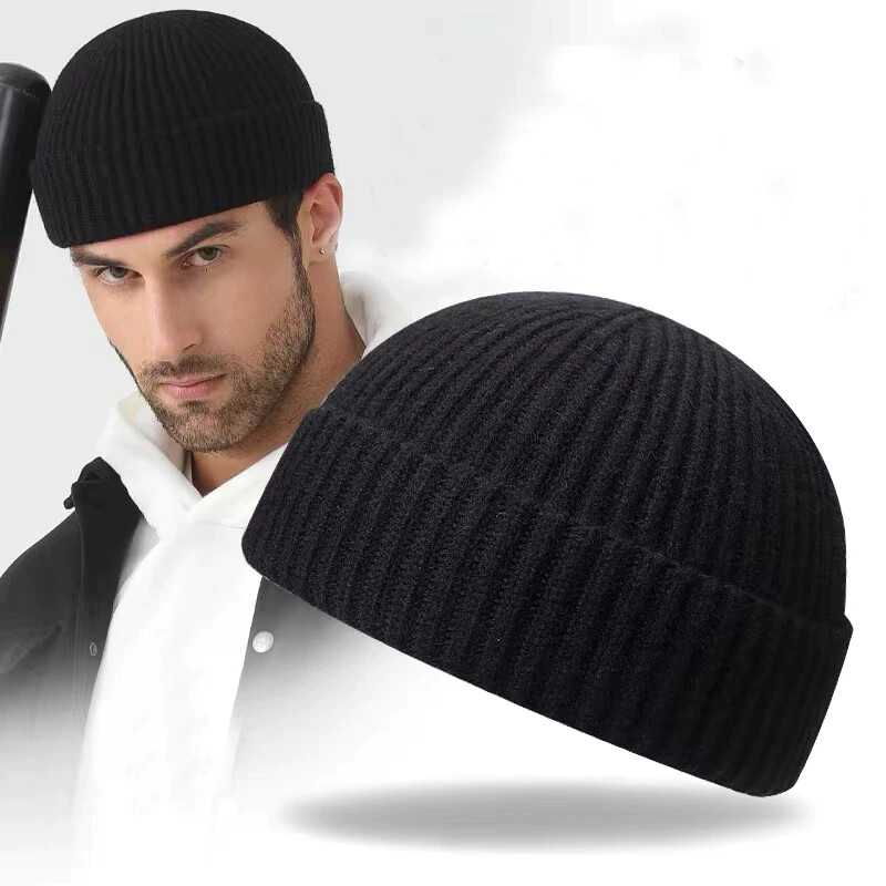 Thick Beanie warm Plain Knit Hat Baggy Cap Cuff Slouchy Skull Hats Ski Men Women
