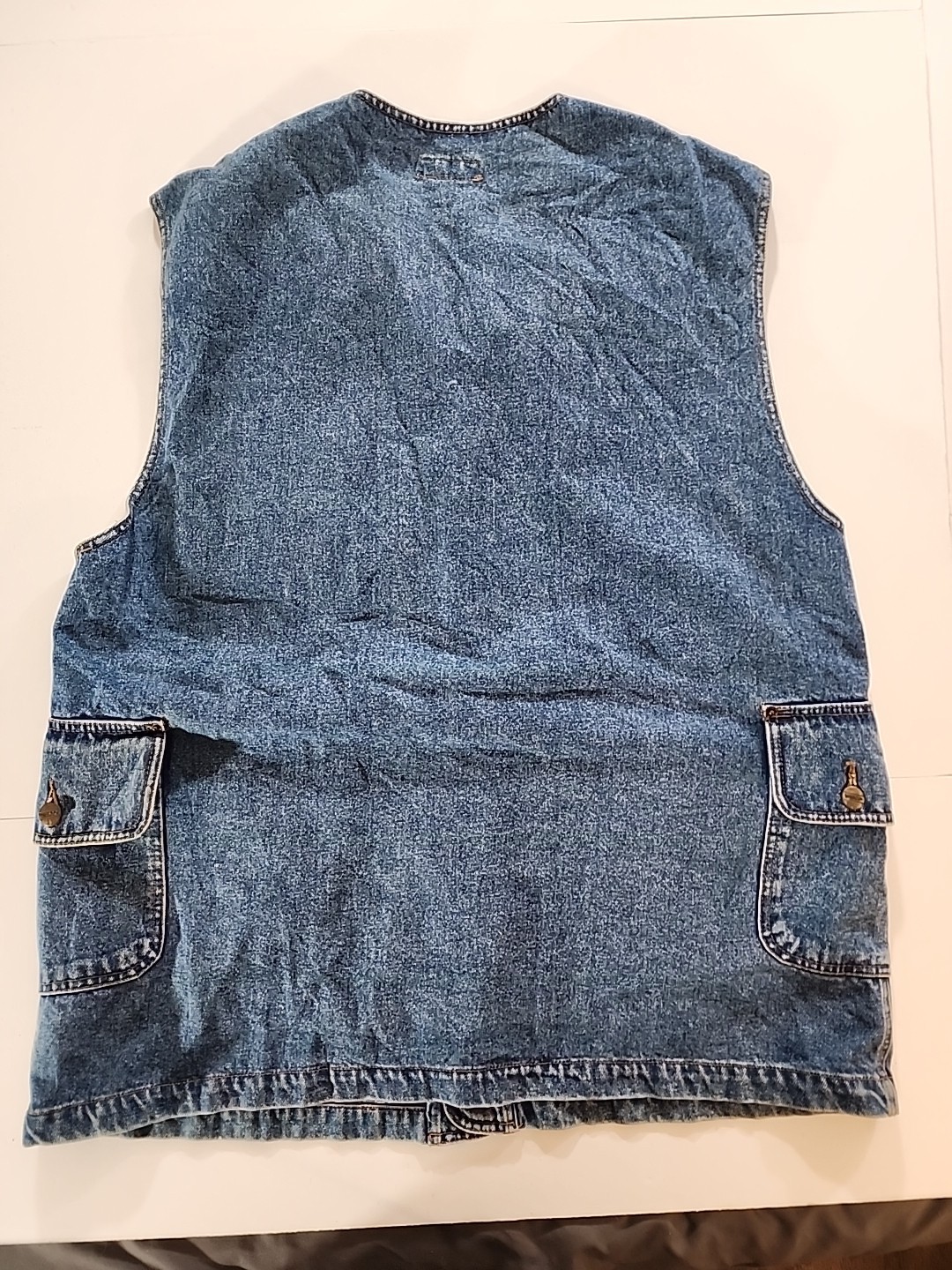 Vintage VASCO Jeans Denim Button Up Vest Medium 90s Utility Workwear