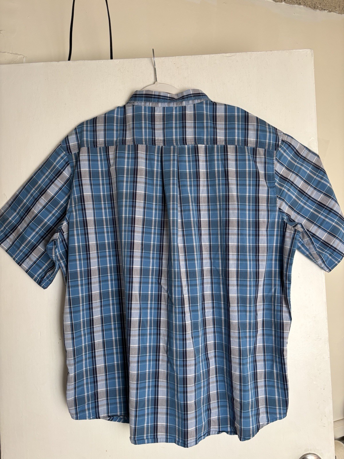 Dickies Men’s XL Relaxed Fit Plaid Short Sleeve Cotton Button-Up Pockets