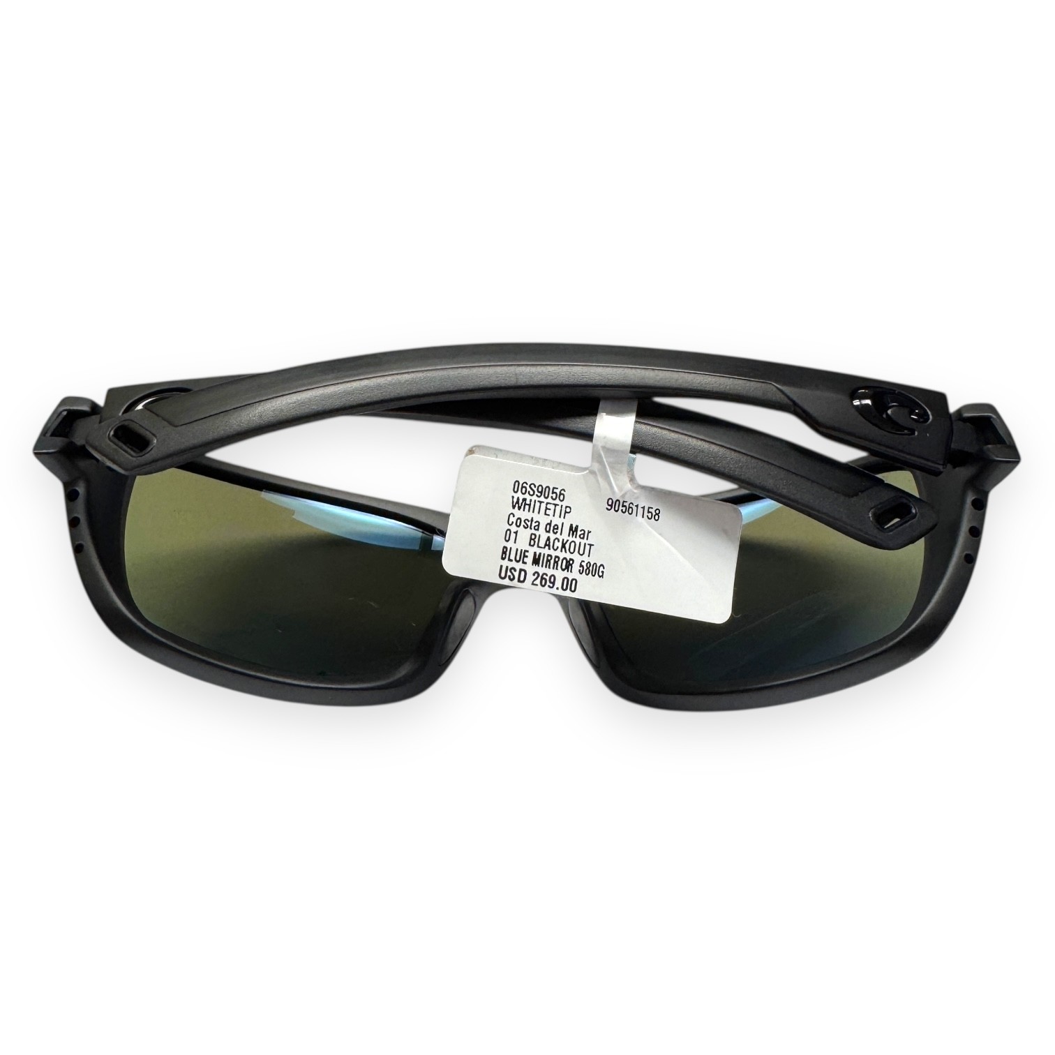 Costa Del Mar Sunglasses Whitetip Matte Blackout Blue Polarized Glass with Case