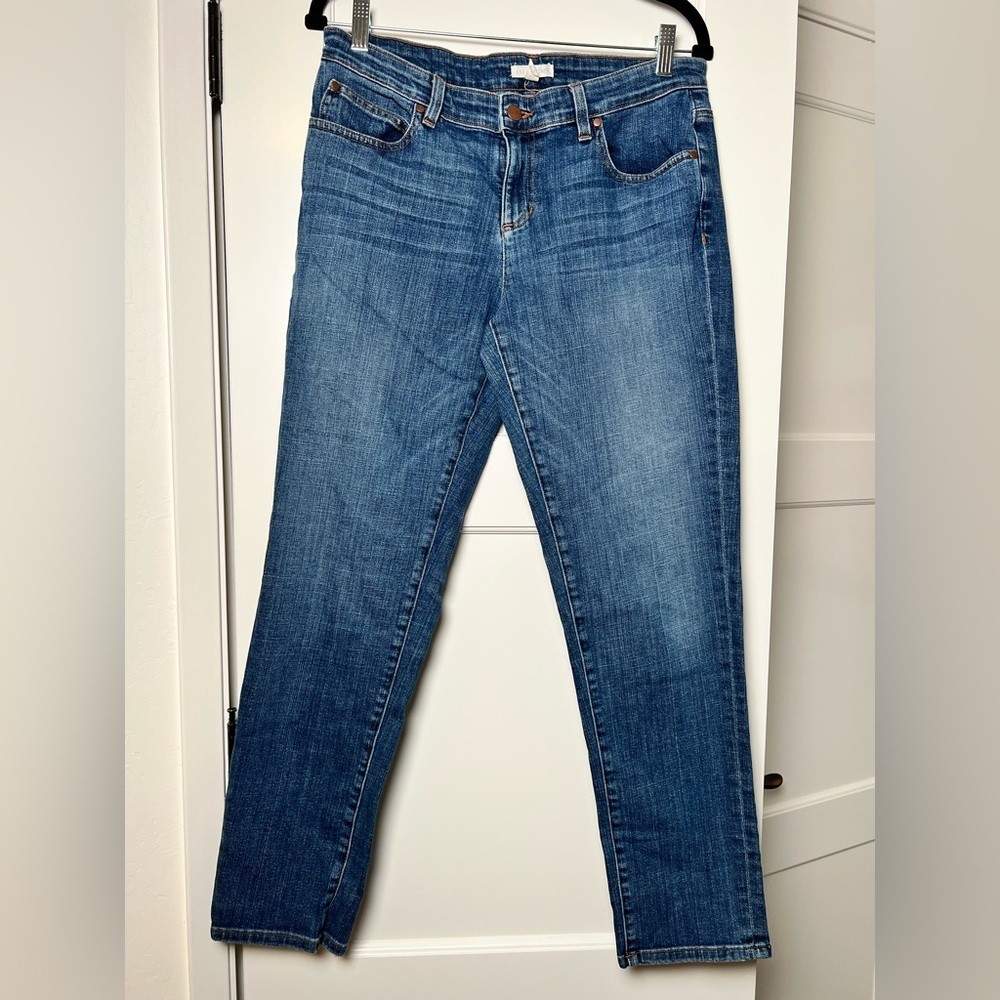 Eileen Fisher Low Rise Organic Cotton Straight Leg Jeans (8)