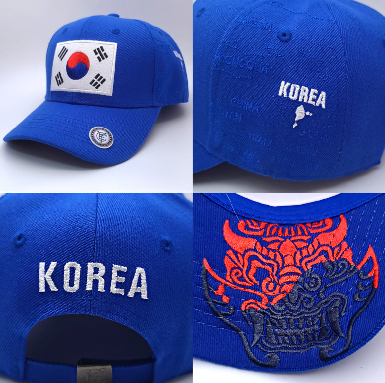 Korea Flag Baseball Cap Modern Korean Map Design. Korea Supporters Cap