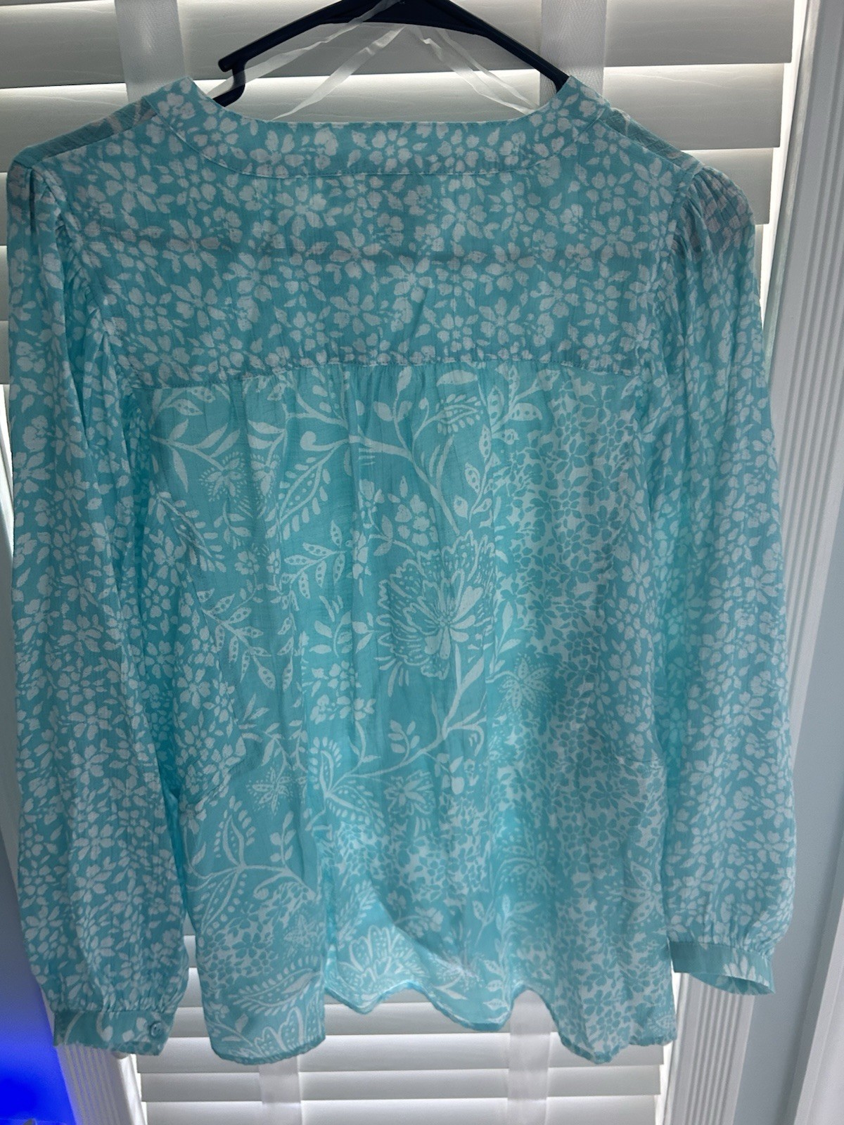 Zac & Rachel Boho Blue Blouse Top Size Medium NWOT