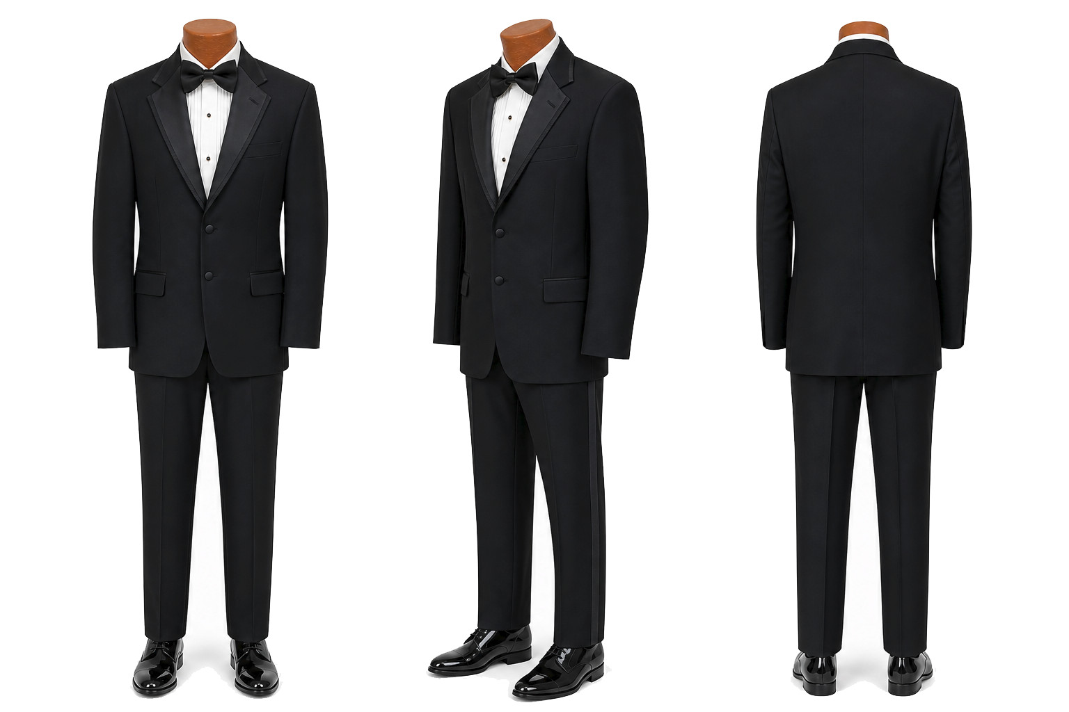 Men’s Black Ralph Lauren Tuxedo Jacket with Pants Shirt Bow Tie & Studs 40R 34W