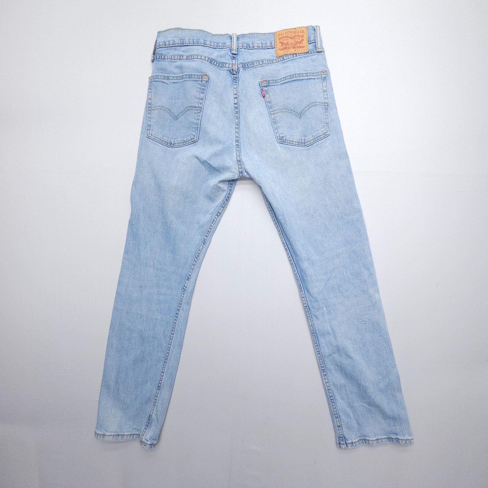 Levi’s 513 Slim Straight Jeans Mens 32 x 30 Light Wash Stretch Denim Travel