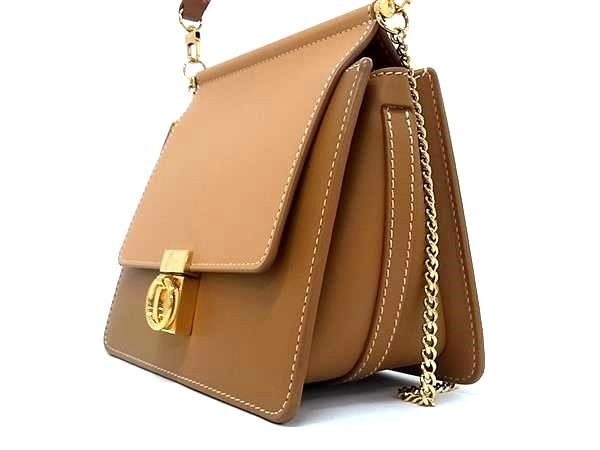 POLENE Numero Sept Leather Chain 2WAY Crossbody Shoulder Bag Handbag Brown FS467