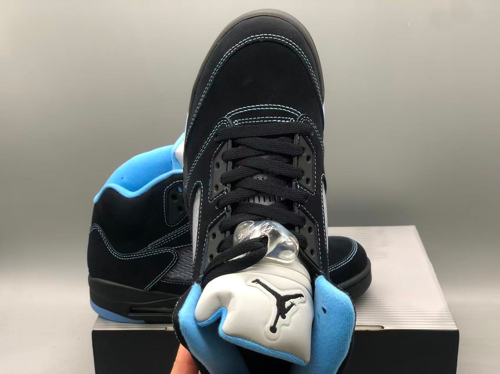 Jordan 5 Black University Blue” Men’s Basketball Shoes High Top