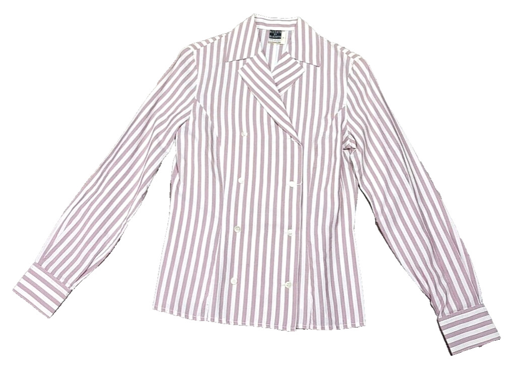 NWT Womens Blouse Size 32 Double Breasted Made in Italy Menswear Style Classic