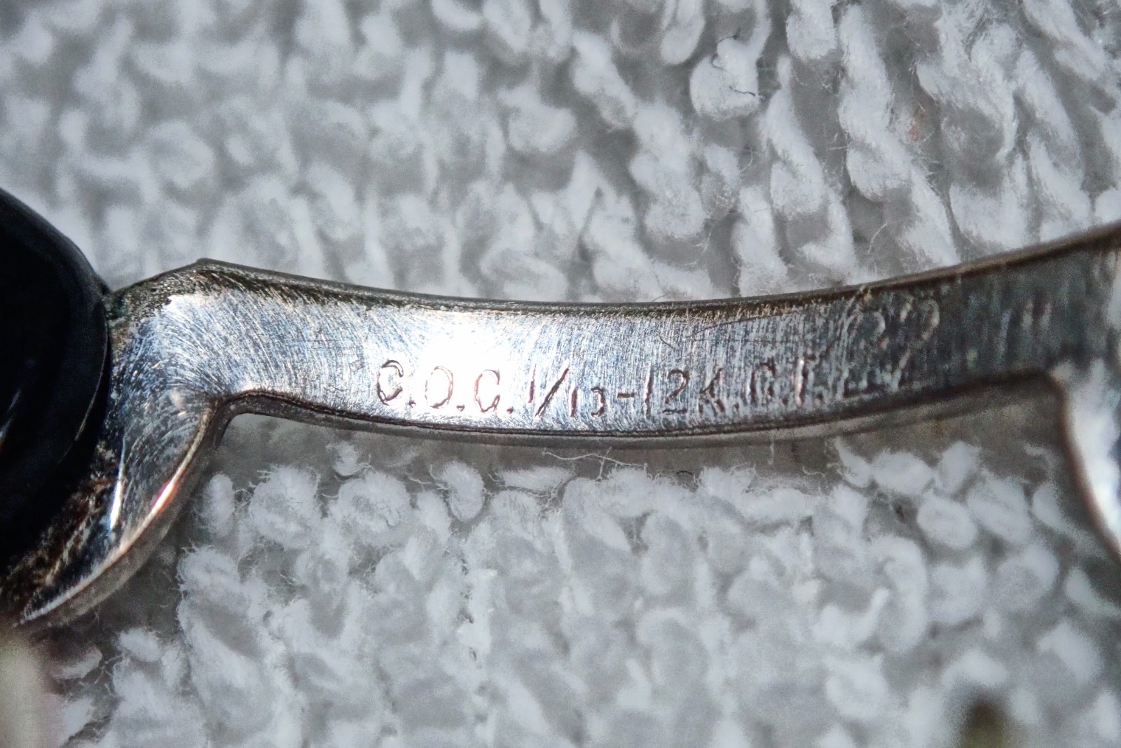 1955 12K SHURON FRAME 46-22 ADD 6 1/4″ CABEL TEMPLES IN REASONABLE CONDITION!
