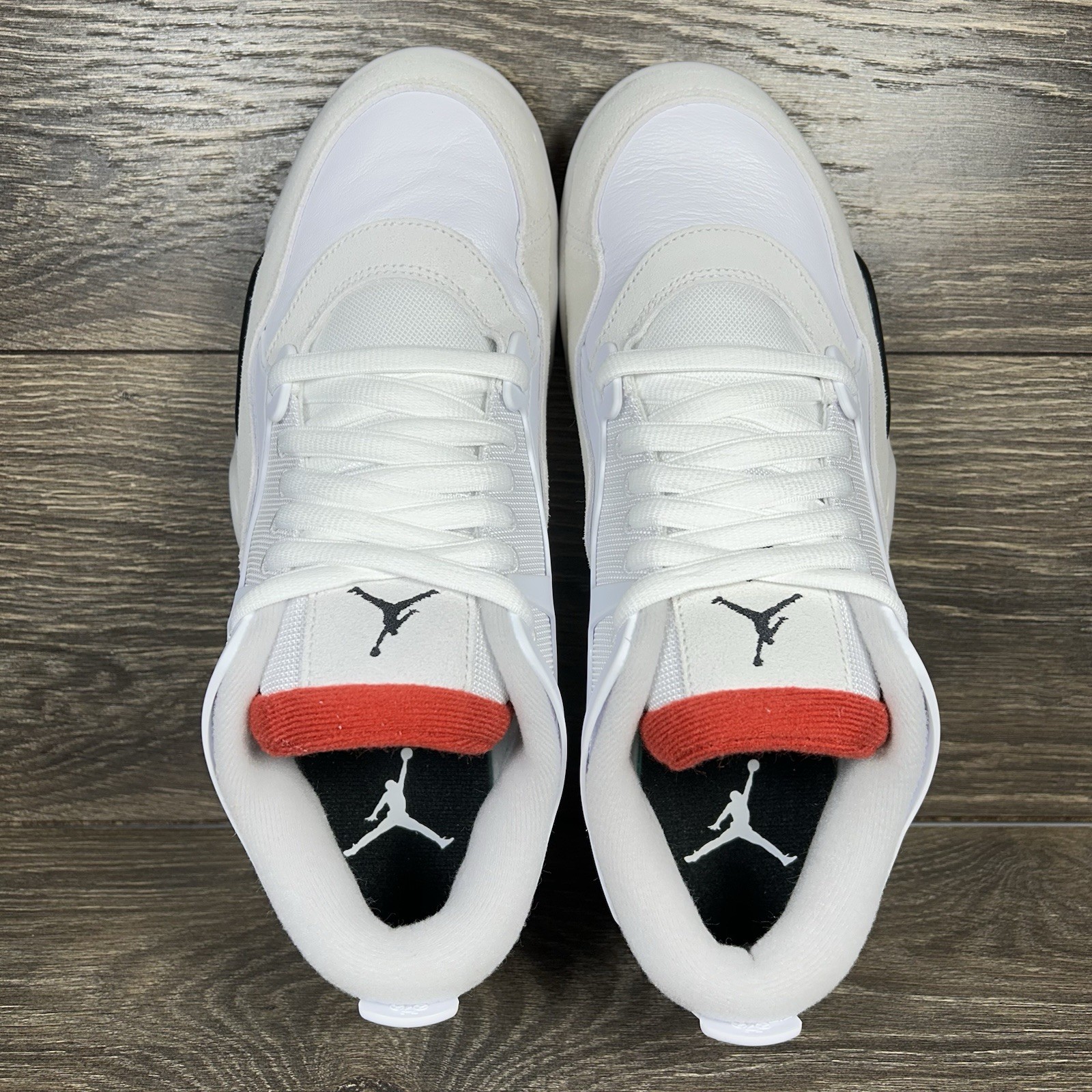 Nike Men’s Air Jordan 4 RM White Fire Red Athletic Shoes Sneakers Trainers New
