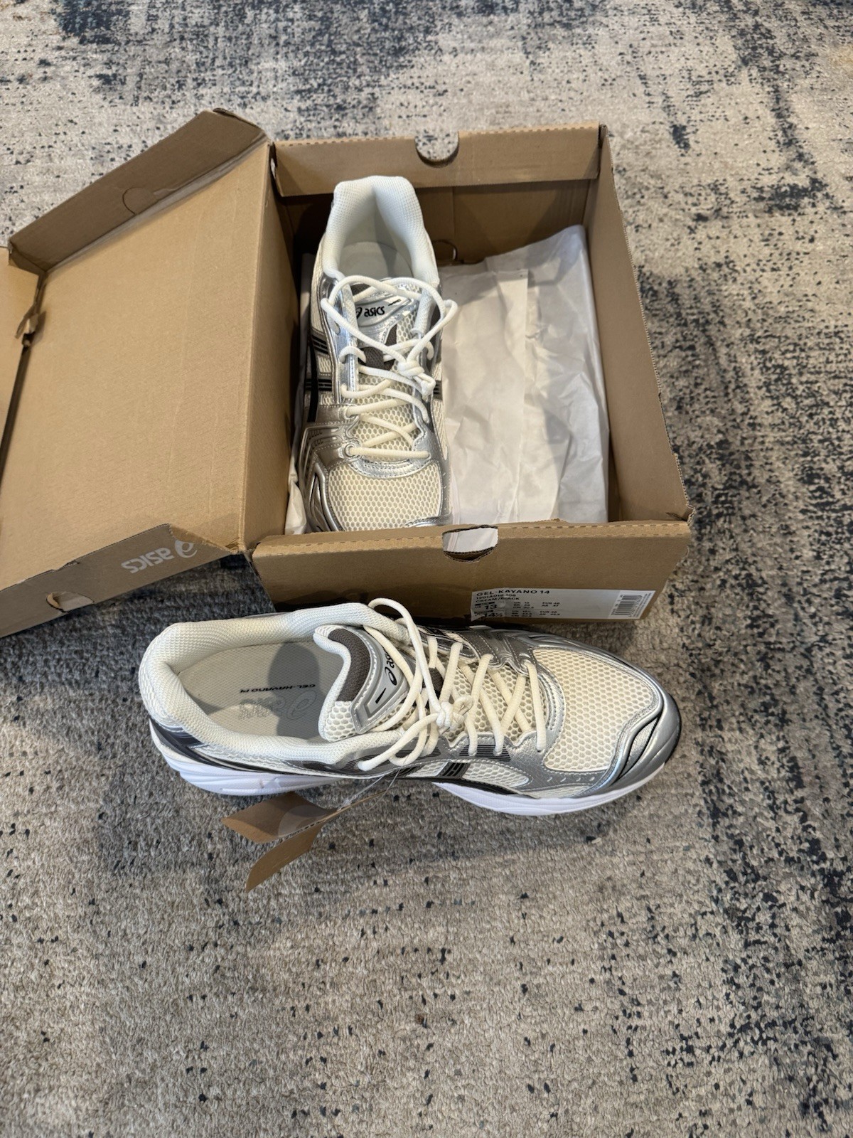 ASICS Gel Kayano 14 SilverCream Size 13