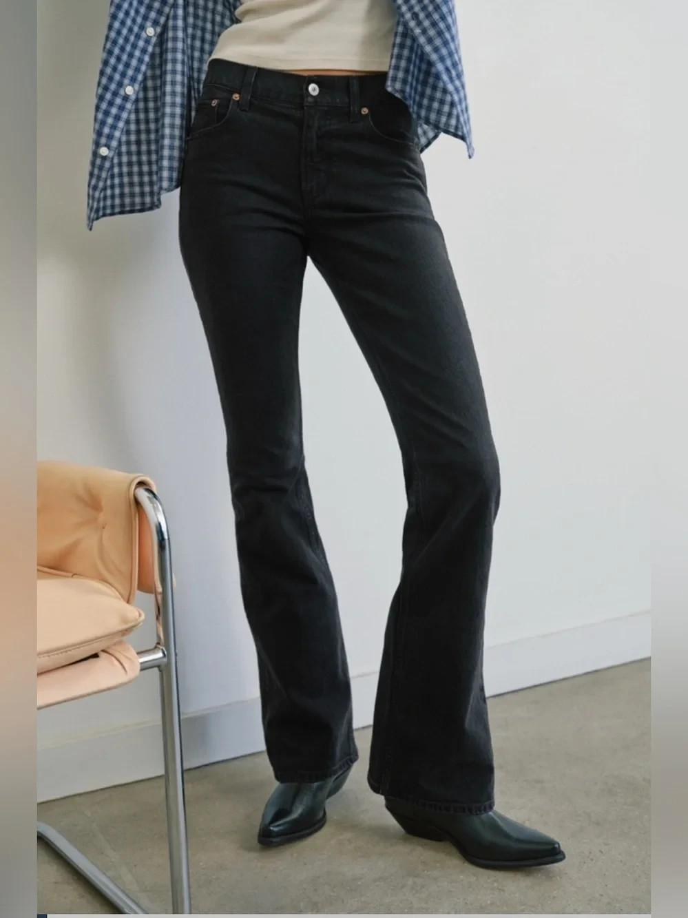 Abercrombie & Fitch The Bootcut Mid Rise Black Jeans Size 27 Long
