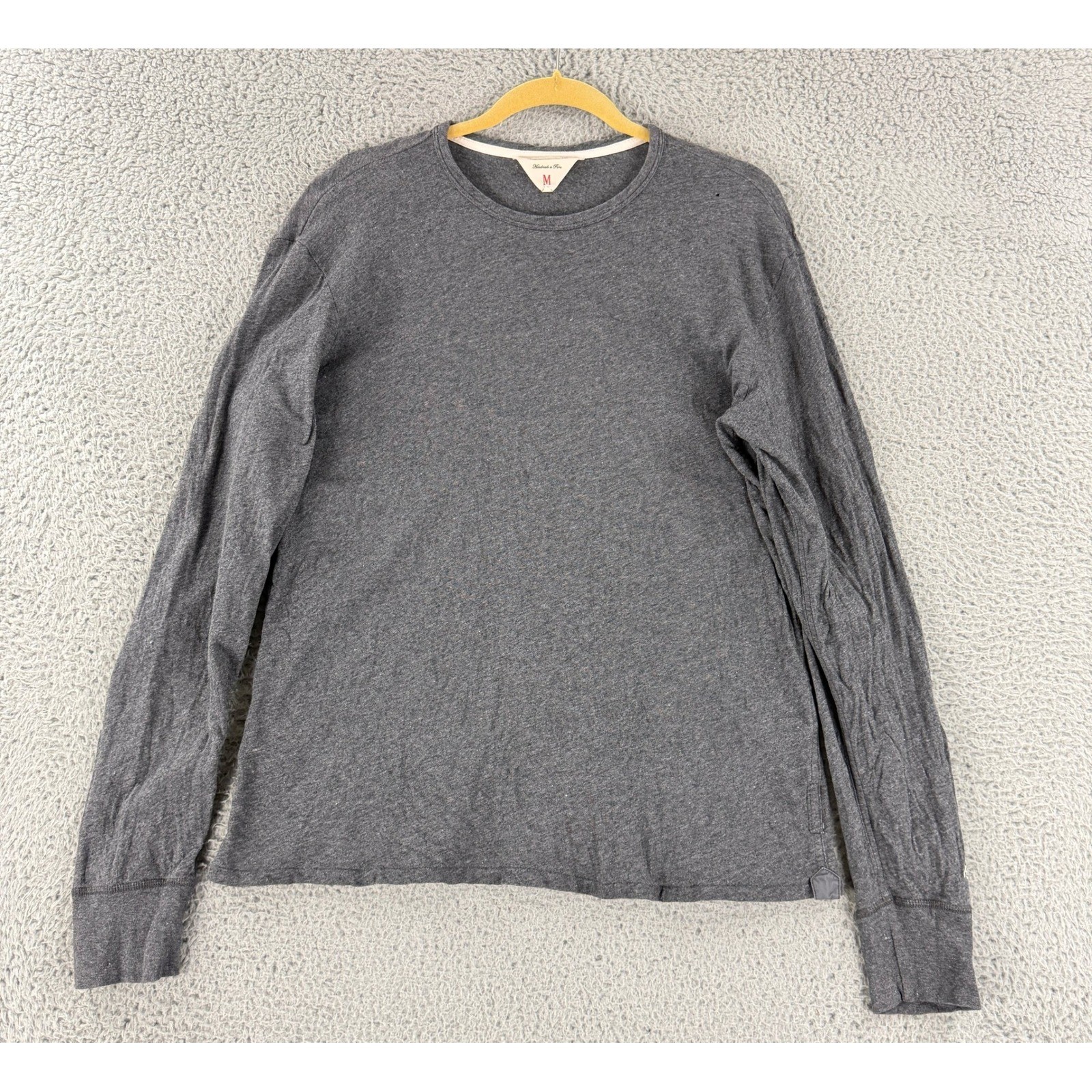 Rag & Bone Long Sleeve T-Shirt Mens Medium Gray Crew Neck Cotton Peru RN108879