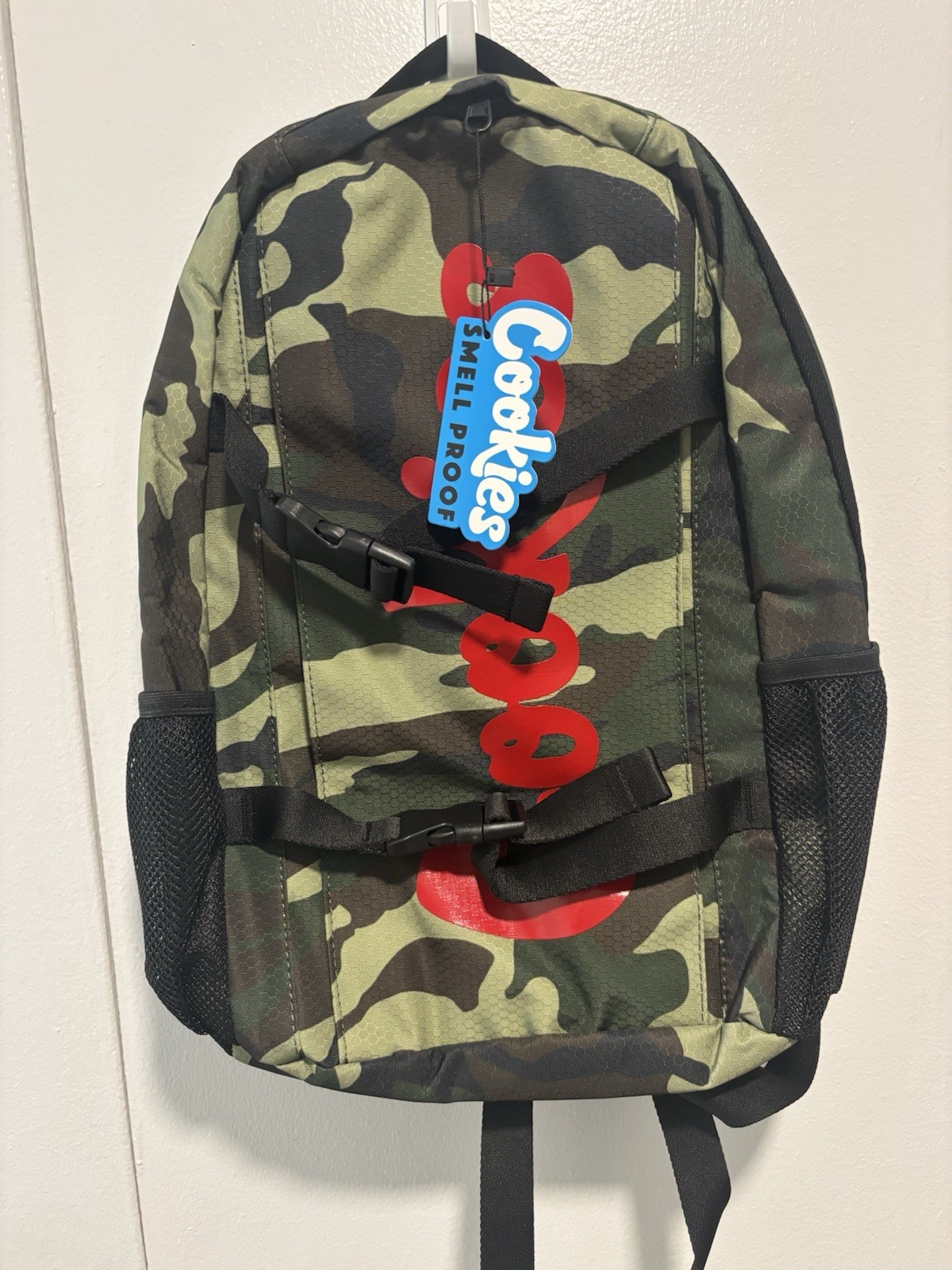 Cookies Smell Proof Camo Backpack Green/Black Zip Buckle Padded Pockets