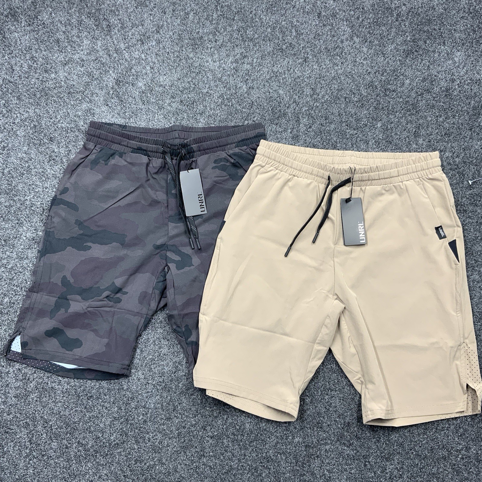 2x Lot New UNRL Stride Shorts Men’s Size XS Drawstring Activewear Stretch