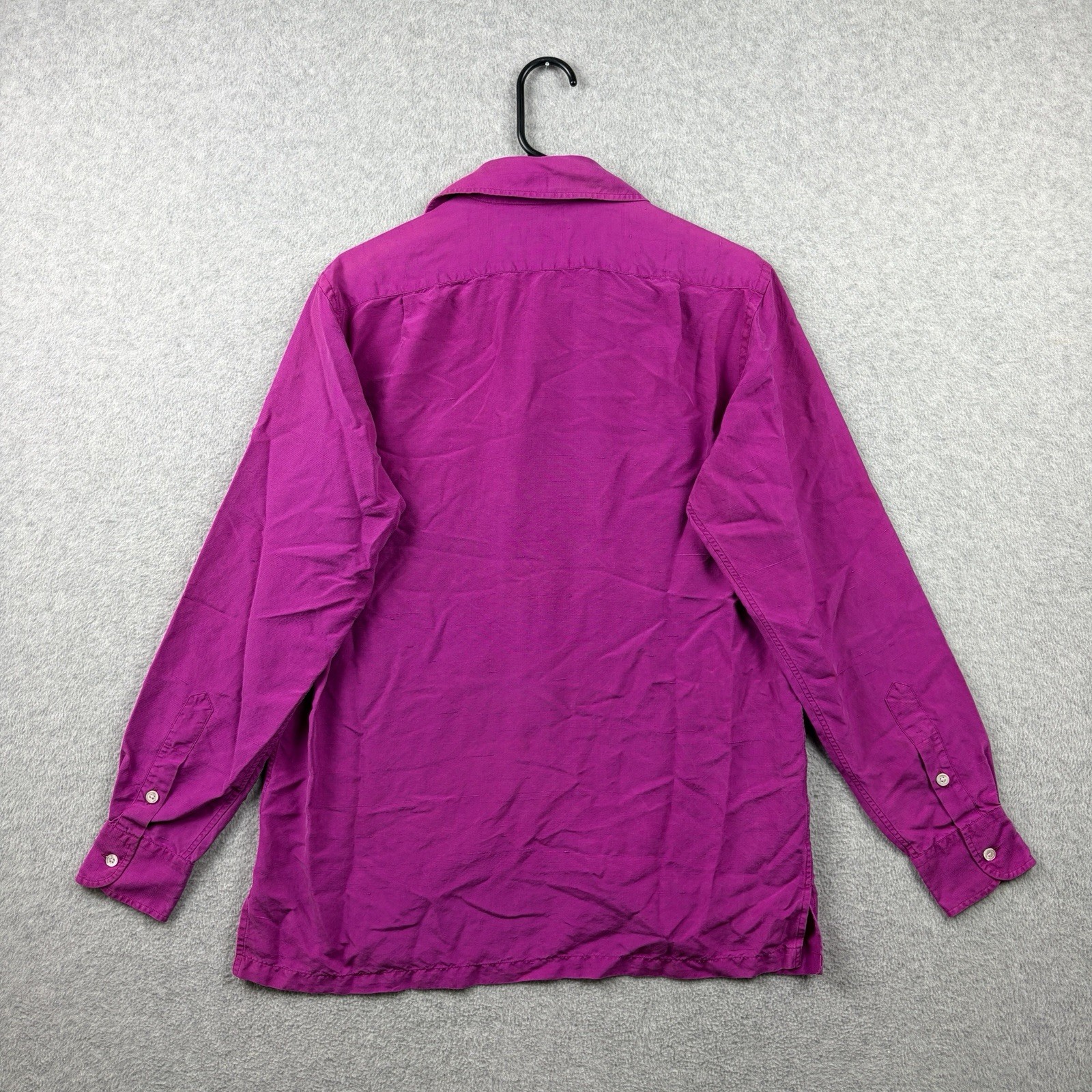 Ralph Lauren Purple Label Button Up Shirt Mens Medium Magenta 100% Silk Italy