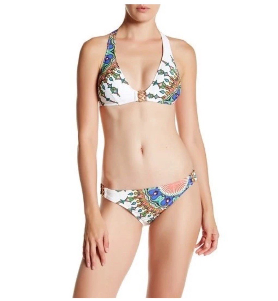 NWT Trina Turk Kasbah Sz 8 Halter Top & Sz 10 Shirred Hipster Bottom