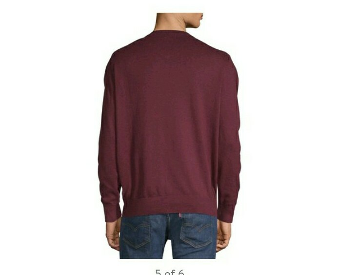 George Men’s Burgundy V- Neck Long Sleeve Pullover Sweater Top Sizes Varies