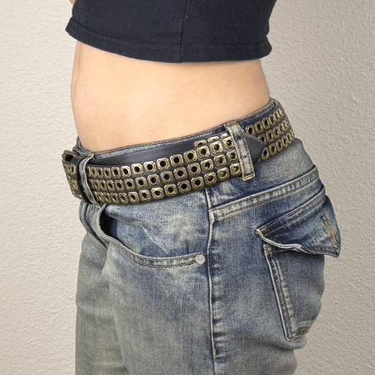 3 Row Black & Bronze Studded Belt Punk