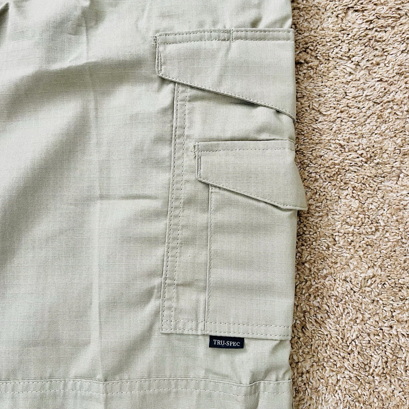 Tru-Spec Tactical Cargo Pants Mens 36/30 Khaki Excellent Ripstop Work Trousers