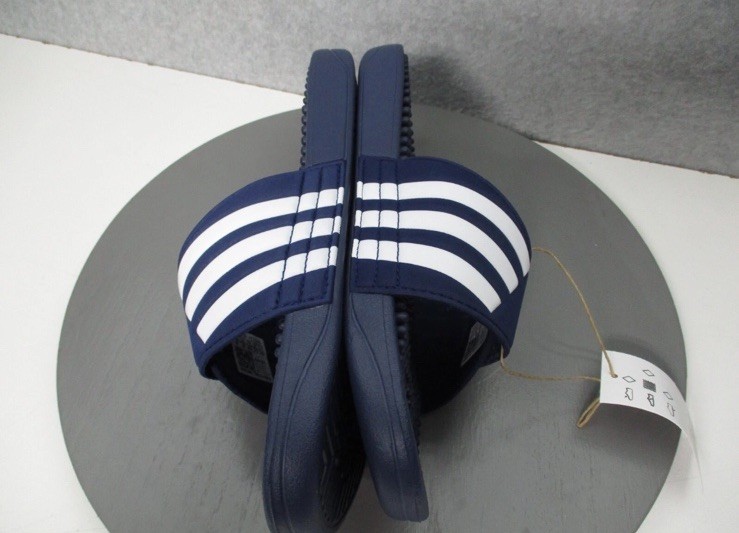 Adidas Adissage Slides Sport Blue White Sandals Mens Sz 12 Womens Sz 13