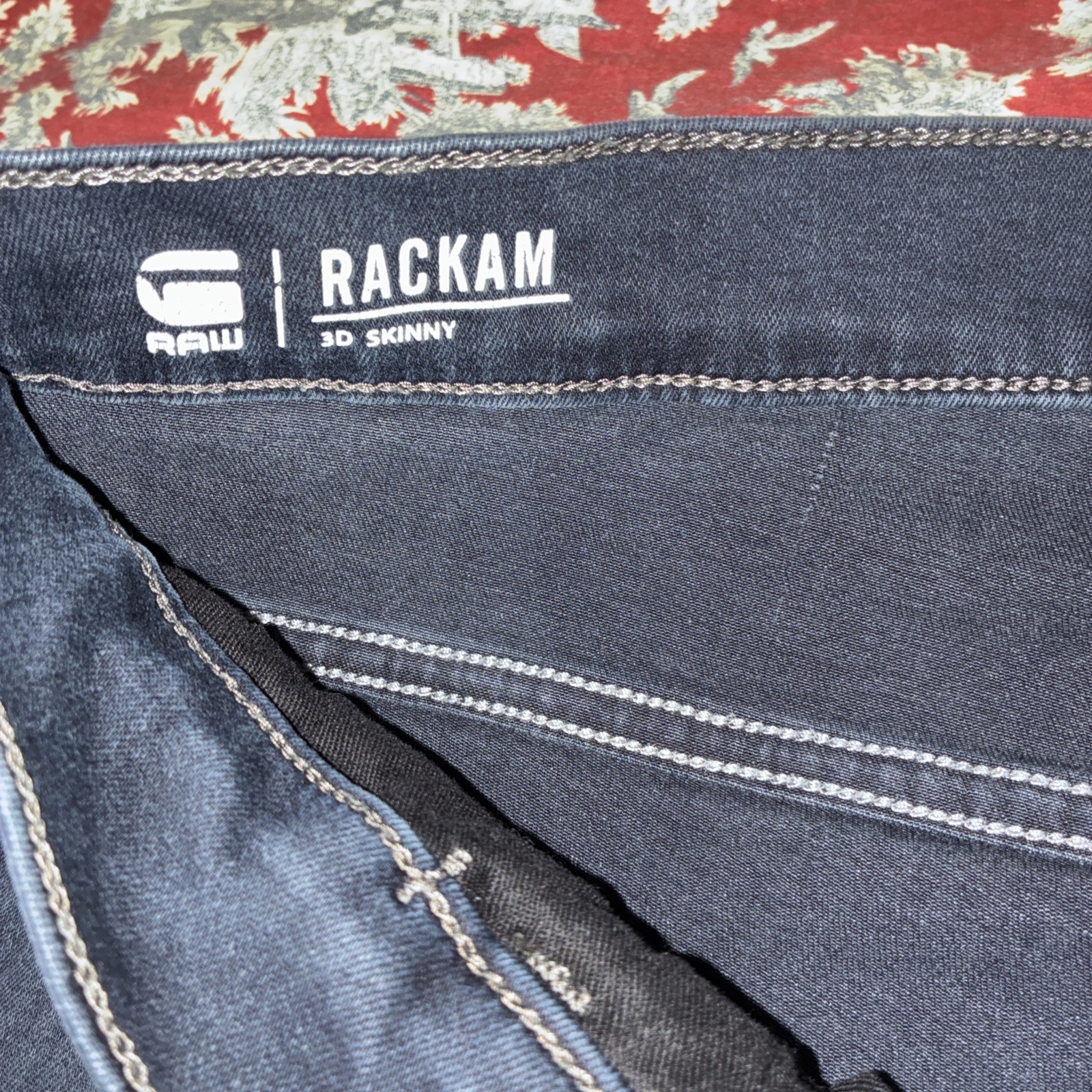 G Start Raw Jeans Sz 38×32 Men Blue Rackam 3D Skinny Distressed Used No Returns