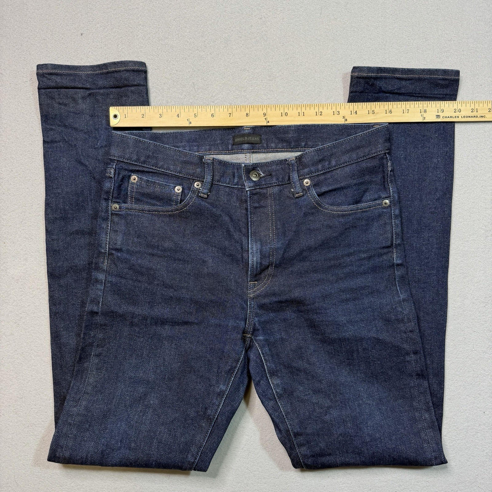 Uniqlo Jeans Straight Leg Jeans Mens 31×34 Japanese Selvedge Blue Denim