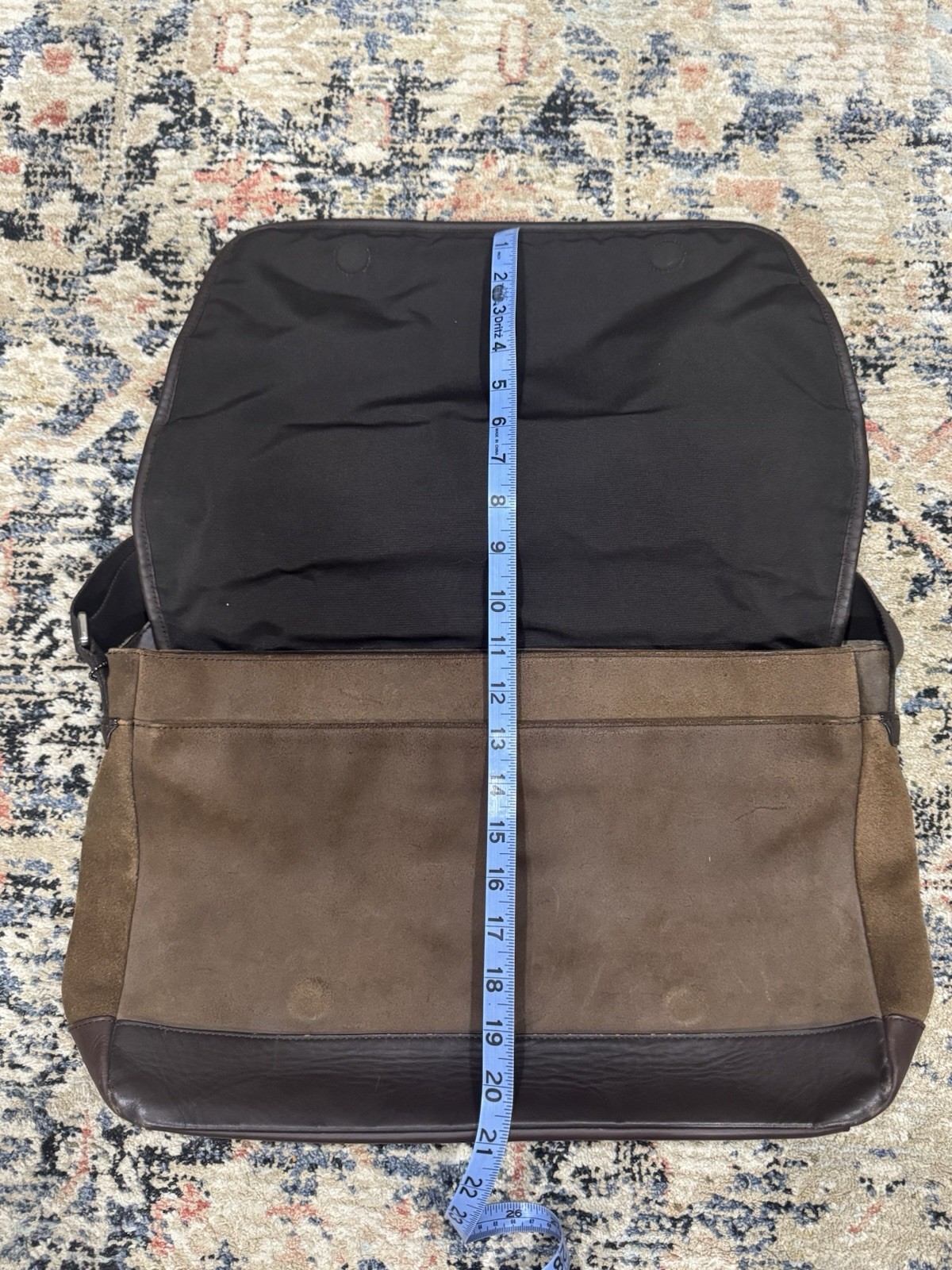 Coach Camden Brown Leather Suede Messenger Laptop Satchel Bag D1461-F71345