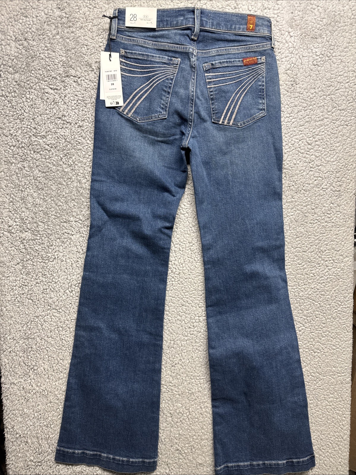7 For All Mankind Dojo Jeans Womens 28 Blue Flare Leg Stretch Denim 7U451767 NWT