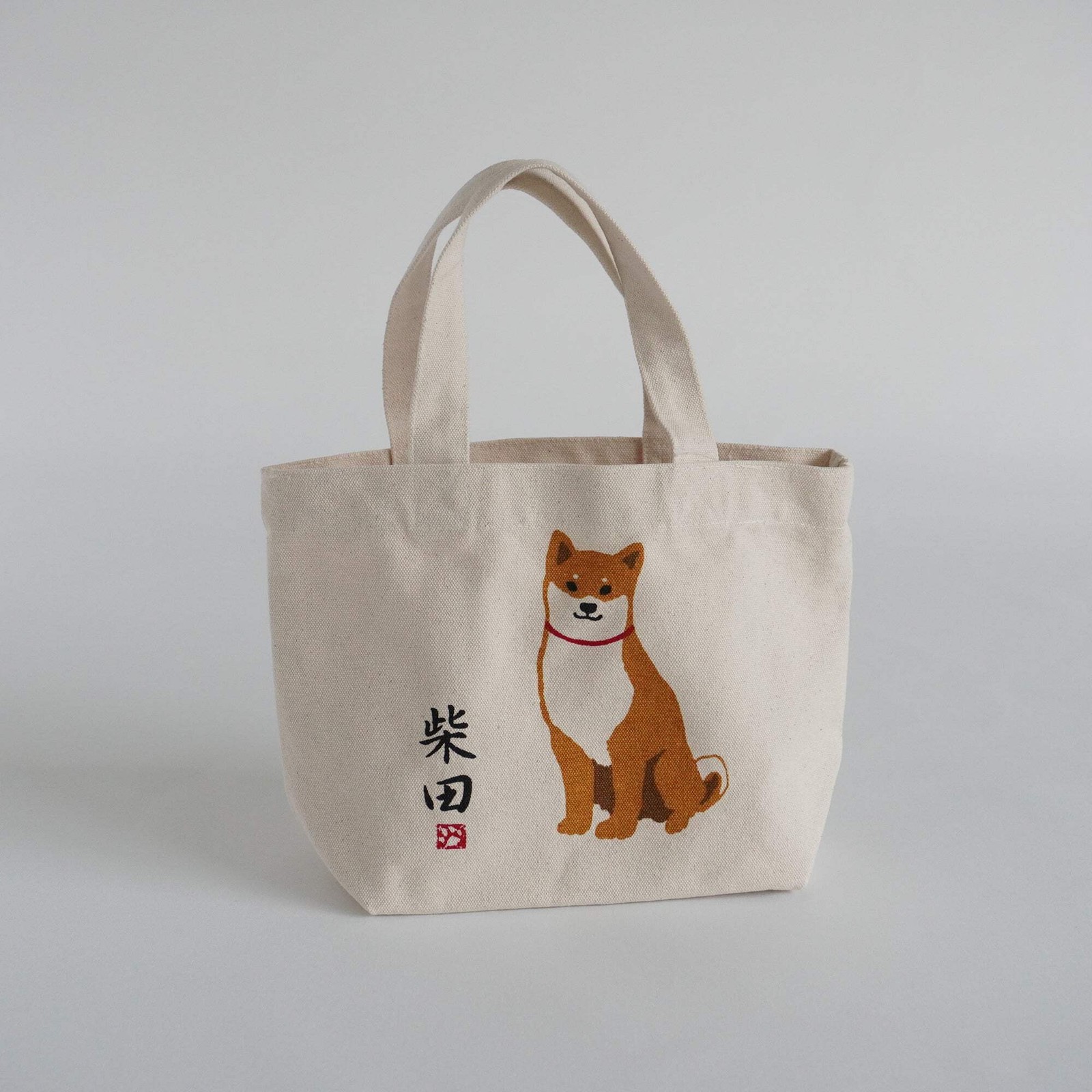 Shibata “Are you going for a walk?” Cotton Tote Bag 11.8×7.9in Dog Walk P-135