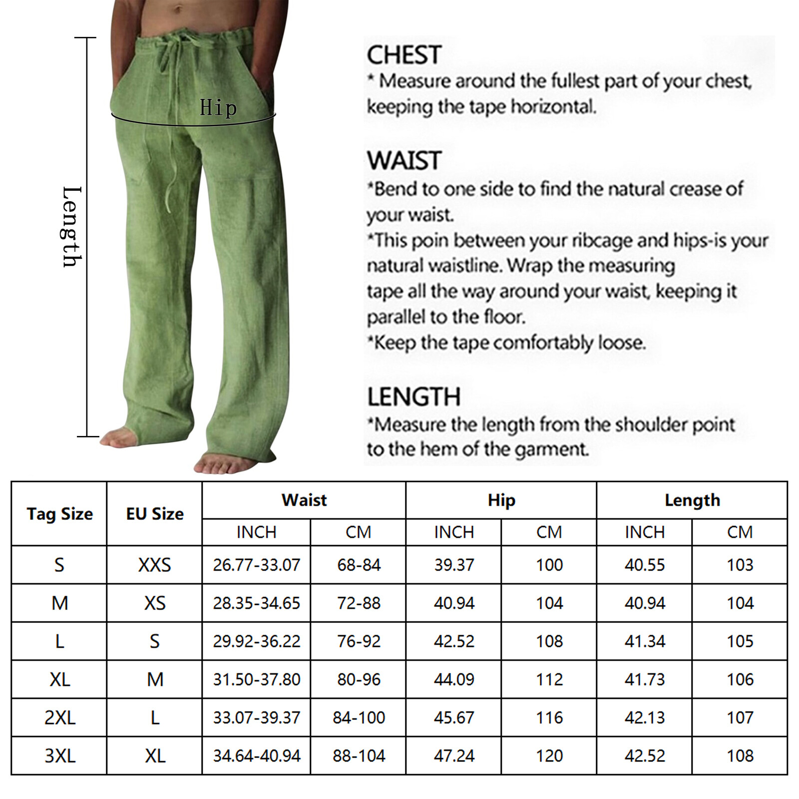 Mens Cotton Linen Loose Pants Solid Color⭐Casual Baggy Summer Beach Trousers