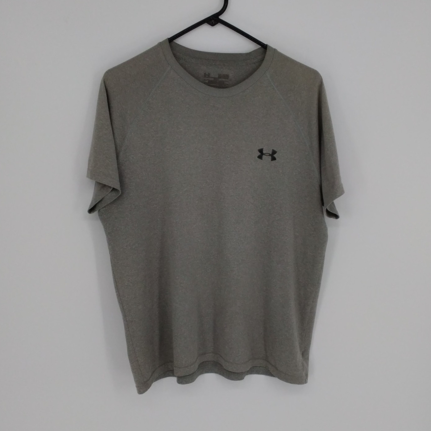 Under Armour Men’s M/L Gray Cotton Crew Neck Short Sleeve Logo T-Shirt