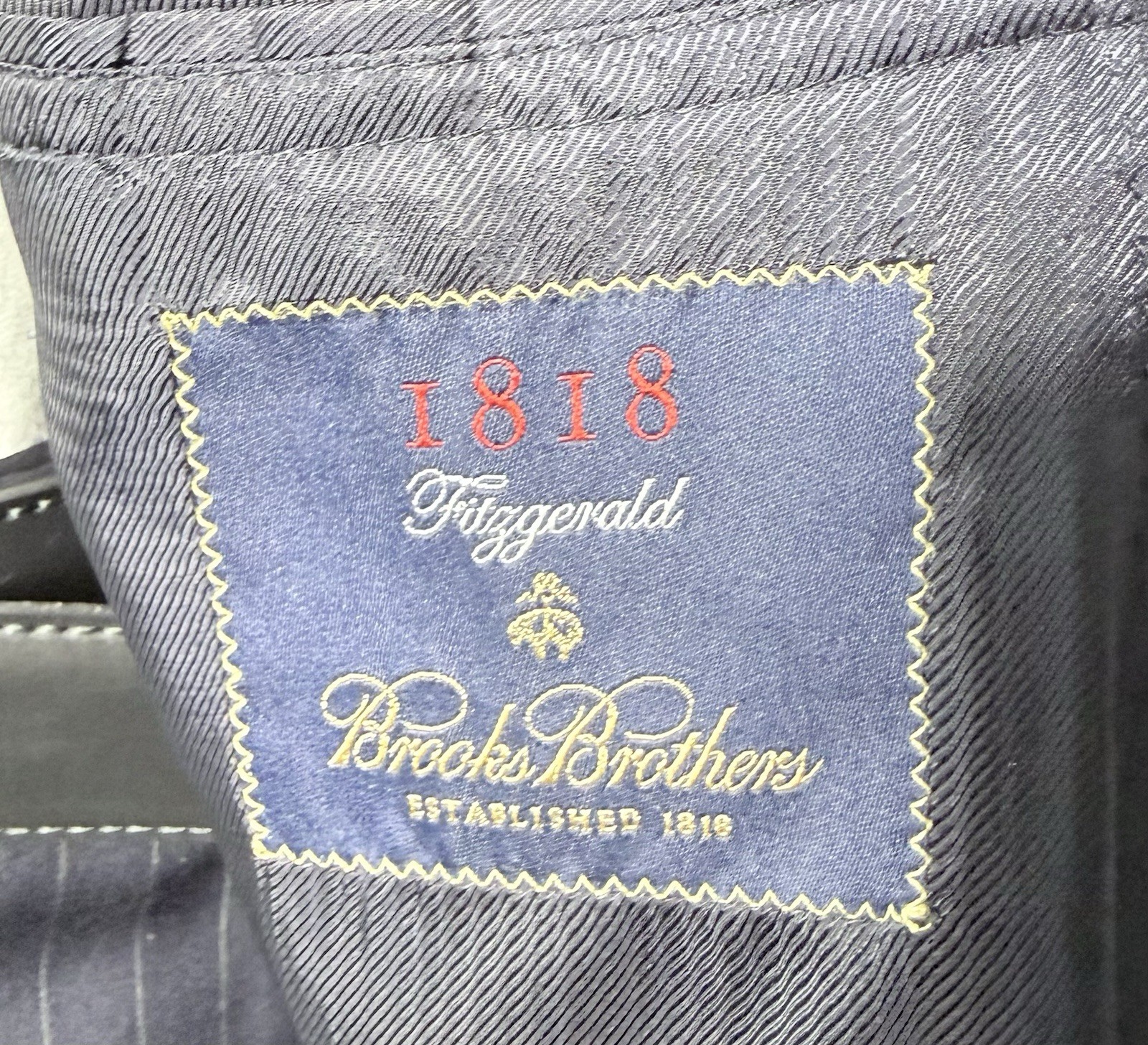 Brooks Brothers Fitzgerald Wool Blue Striped Suit 40R Jacket 34×29 (+2.5″) Pants