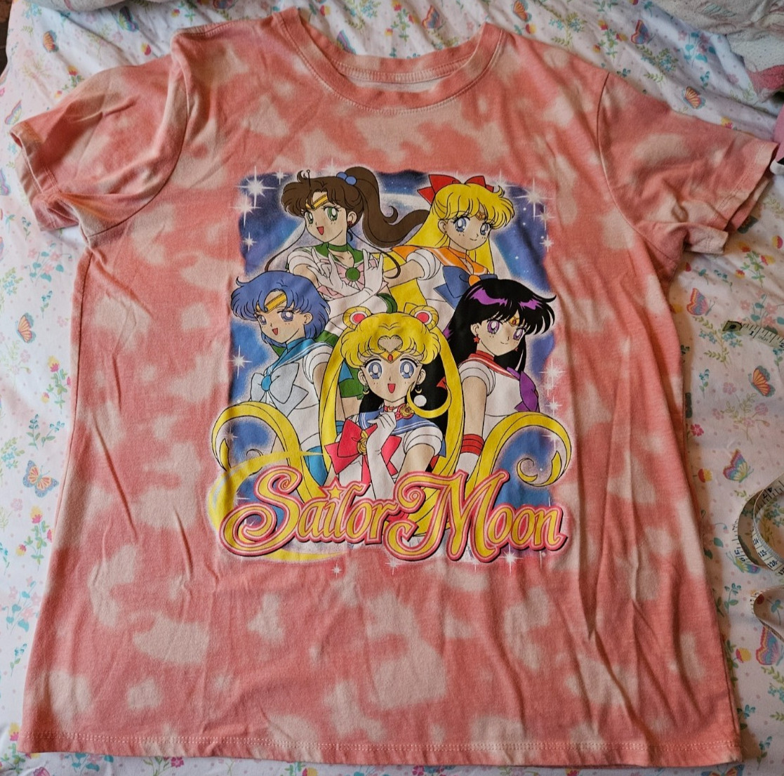 SAILOR MOON T-shirt Pink Tie Dye Women’s Large Anime Target Sailor Scouts