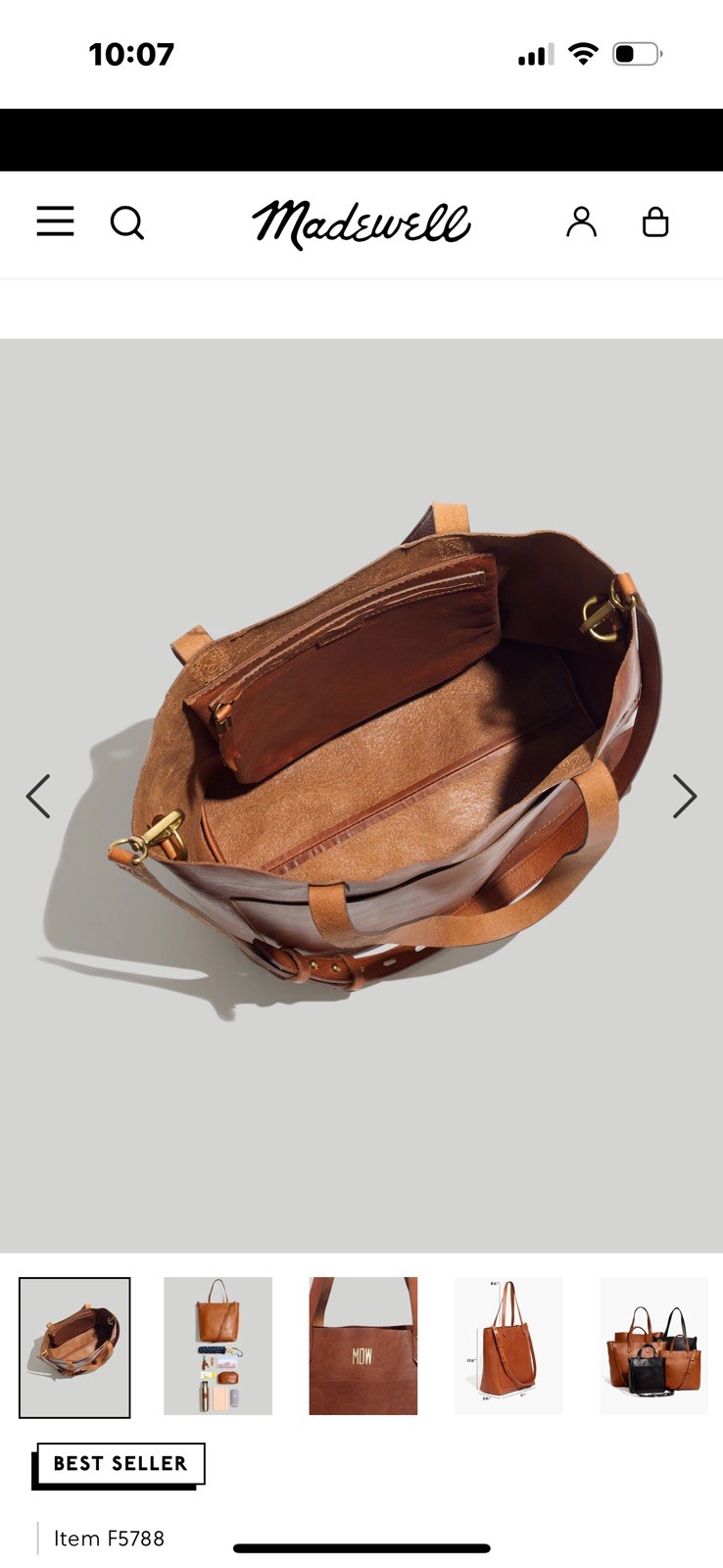 BEAUTIFUL Madewell medium Transport Tote Crossbody Leather Bag tan color
